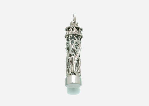 Cylinder Pendant with Glass Insert - Cromate Silver Image