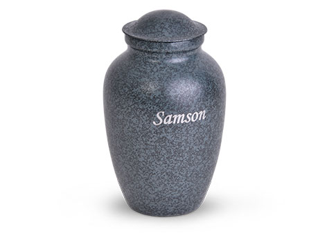 Decorative Metal Urn - Blue - Standard Image